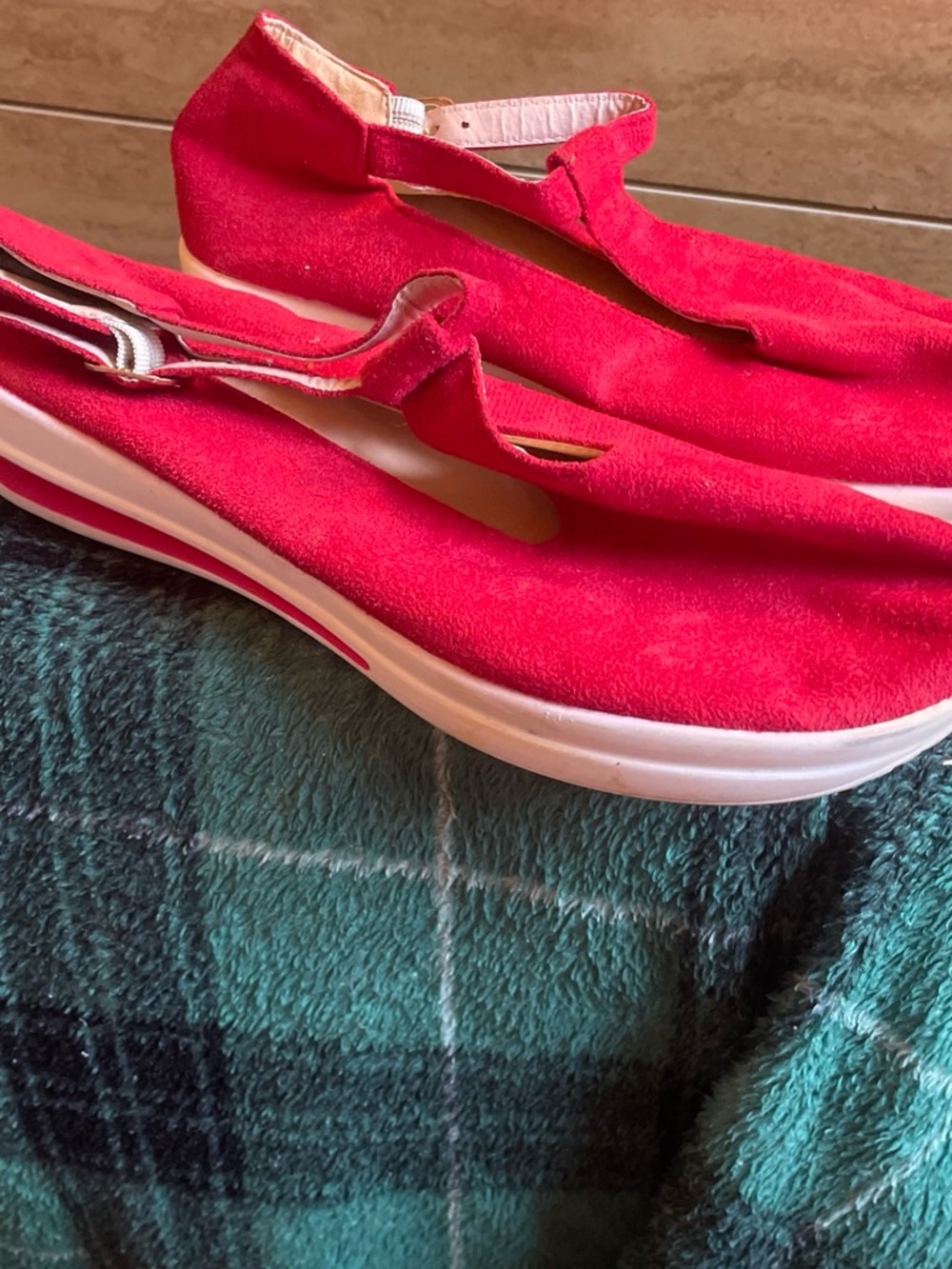 Red Slip-On Suede Sneakers